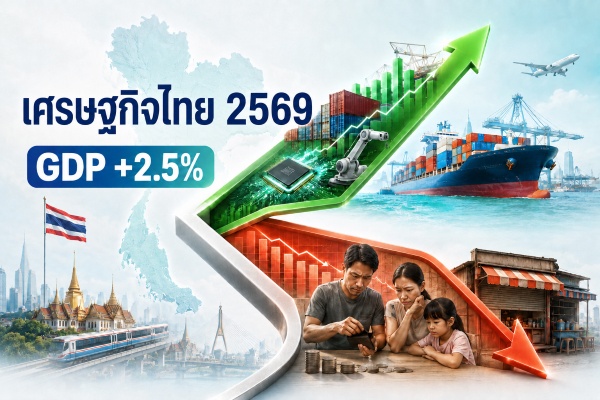 เศรษฐกิจไทย 2569 โตแบบ K-shaped ทำไม GDP เพิ่ม 2.5% แต่รายได้ครัวเรือนกลับลดครั้งแรกในรอบ 6 ปี