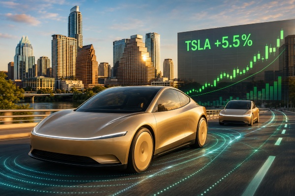 ราคาหุ้น Tesla (TSLA) พุ่ง 5.5% รับกระแส Cybercab เปิดตัว นักลงทุนจับตาโอกาสโตจาก Robotaxi