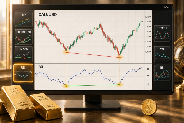 7 อินดิเคเตอร์เทรดทอง MT4 ยอดนิยม พร้อมเจาะลึกเทคนิค RSI Divergence จับจังหวะกลับตัว